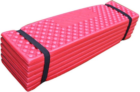 Opvouwbare Slaapmat - Kampeer Kussen - Buiten Slapen - Verdikt Eierkrat Design - 350 Gram - Rood Zwart — afbeelding 4