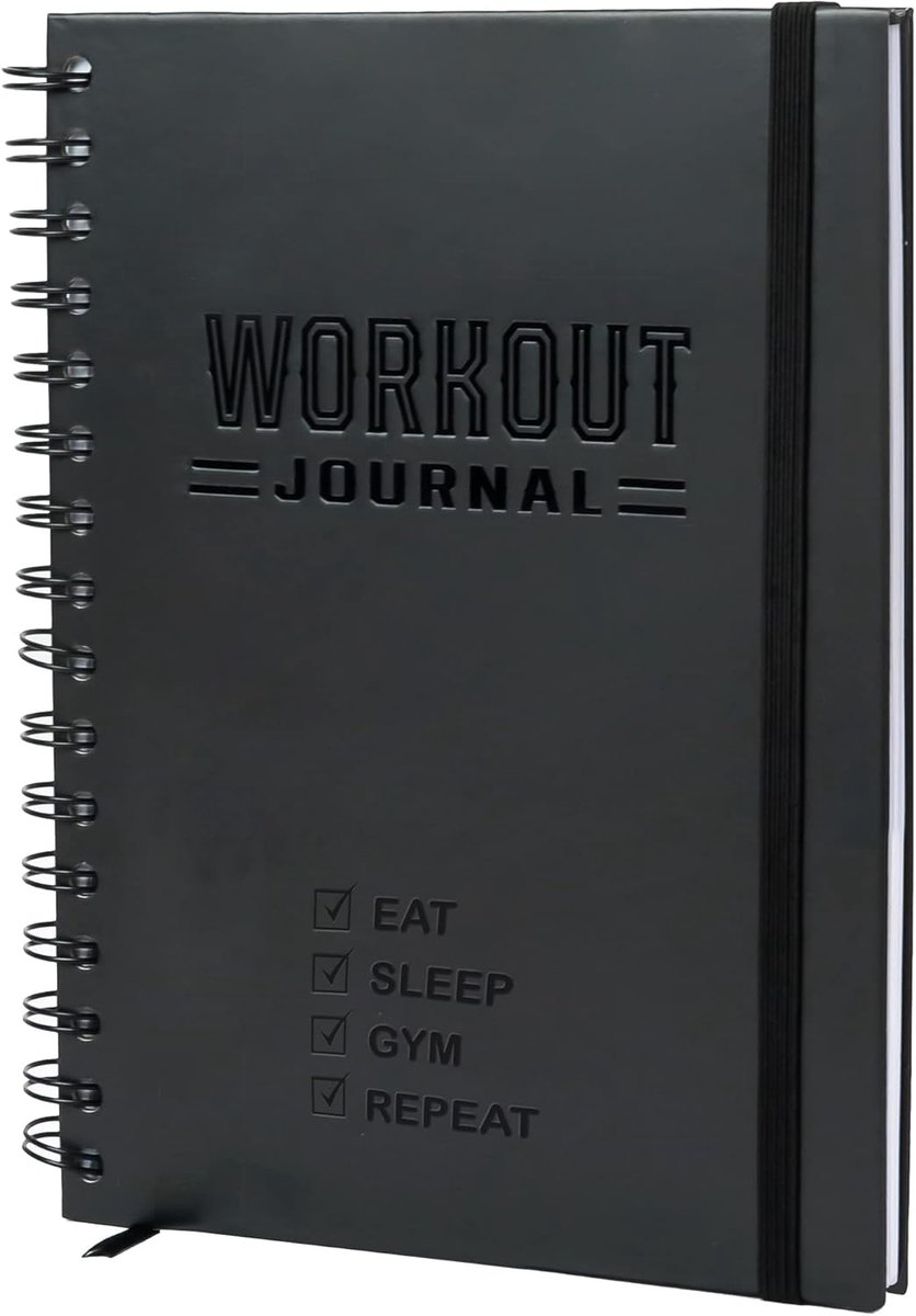 Fitness Dagboek - Workout Planner - Gezondheid Bijhouden - Hardcover A5 Formaat - 21x14x2 cm - Zwart