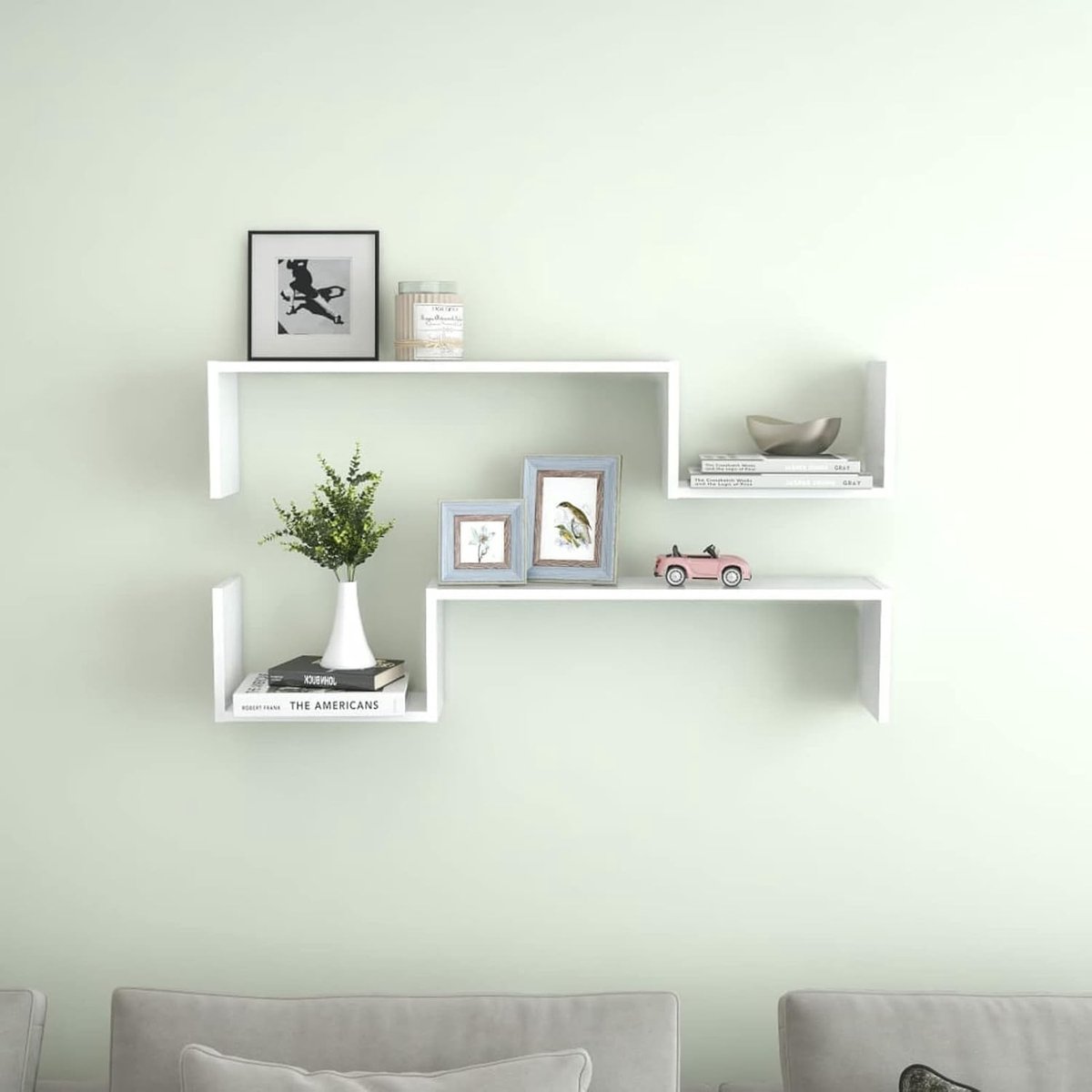 Wandrek - Zwevende planken - Decoratie en opslag - Robuust multiplex ontwerp - 100 x 15 x