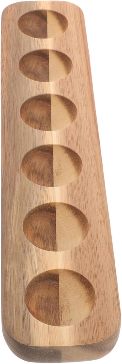 Houten Eierhouder - Keuken Opberger - Eieren Bewaren - Zes Vakken - 32x7x2.2cm - Natuurlijk Hout