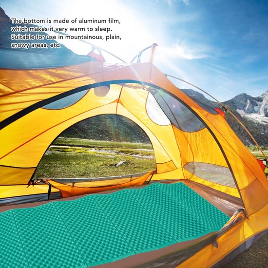 Opvouwbaar Slaapmatje - Kampeer Matras - Buiten Slapen - Eierkrat Ontwerp - 190x61cm - Turkoois — afbeelding 2