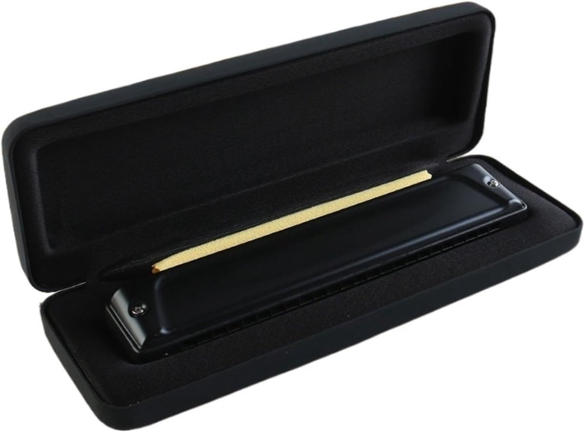 Mondharmonica - 24 Gaten Instrument - Muziek Maken - Polyfoon Ontwerp - 17.78 x 7.62 cm - Zwart