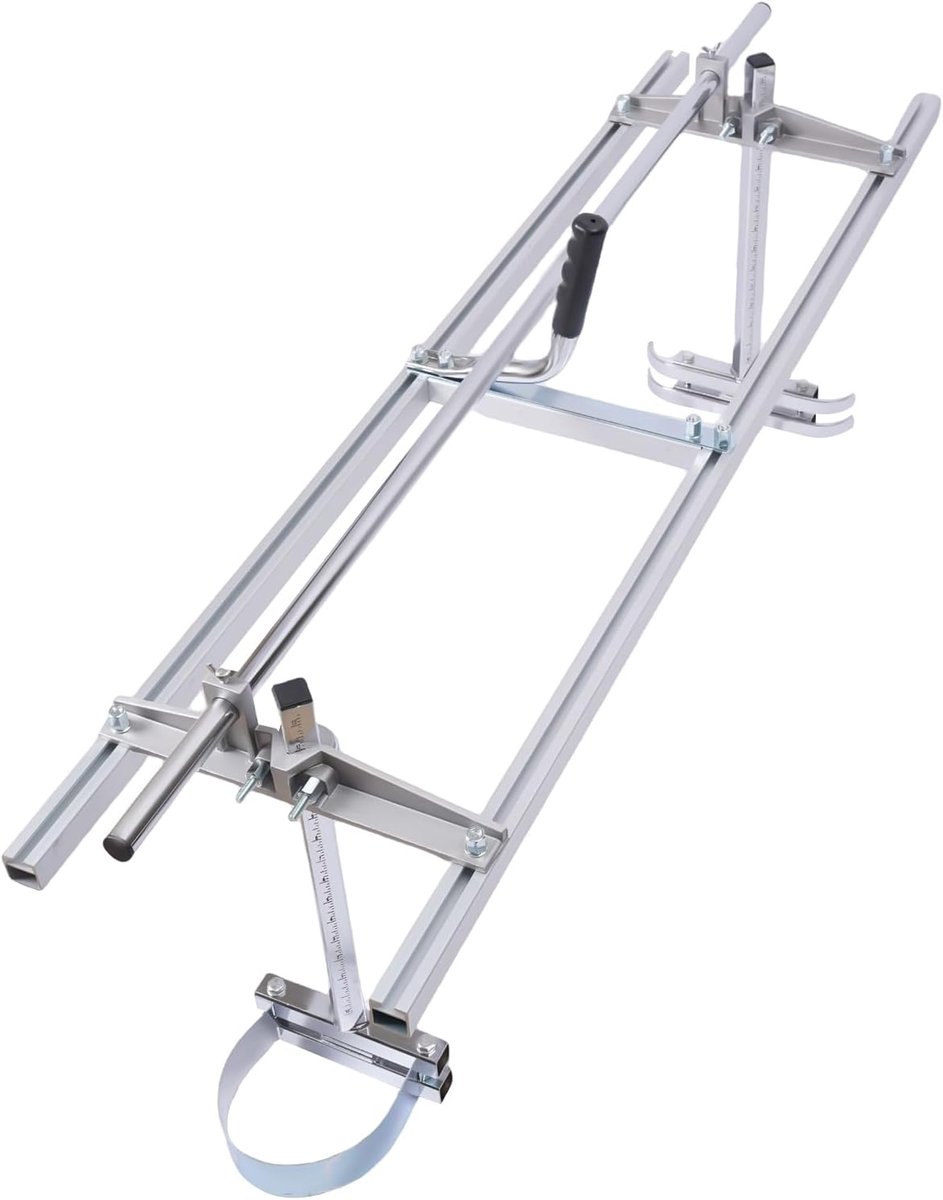 Mobiele Zaagmachine - Kettingzaag Molen - Hout Zagen - Instelbaar Breedtebereik - 126x32x40 cm - Zilver