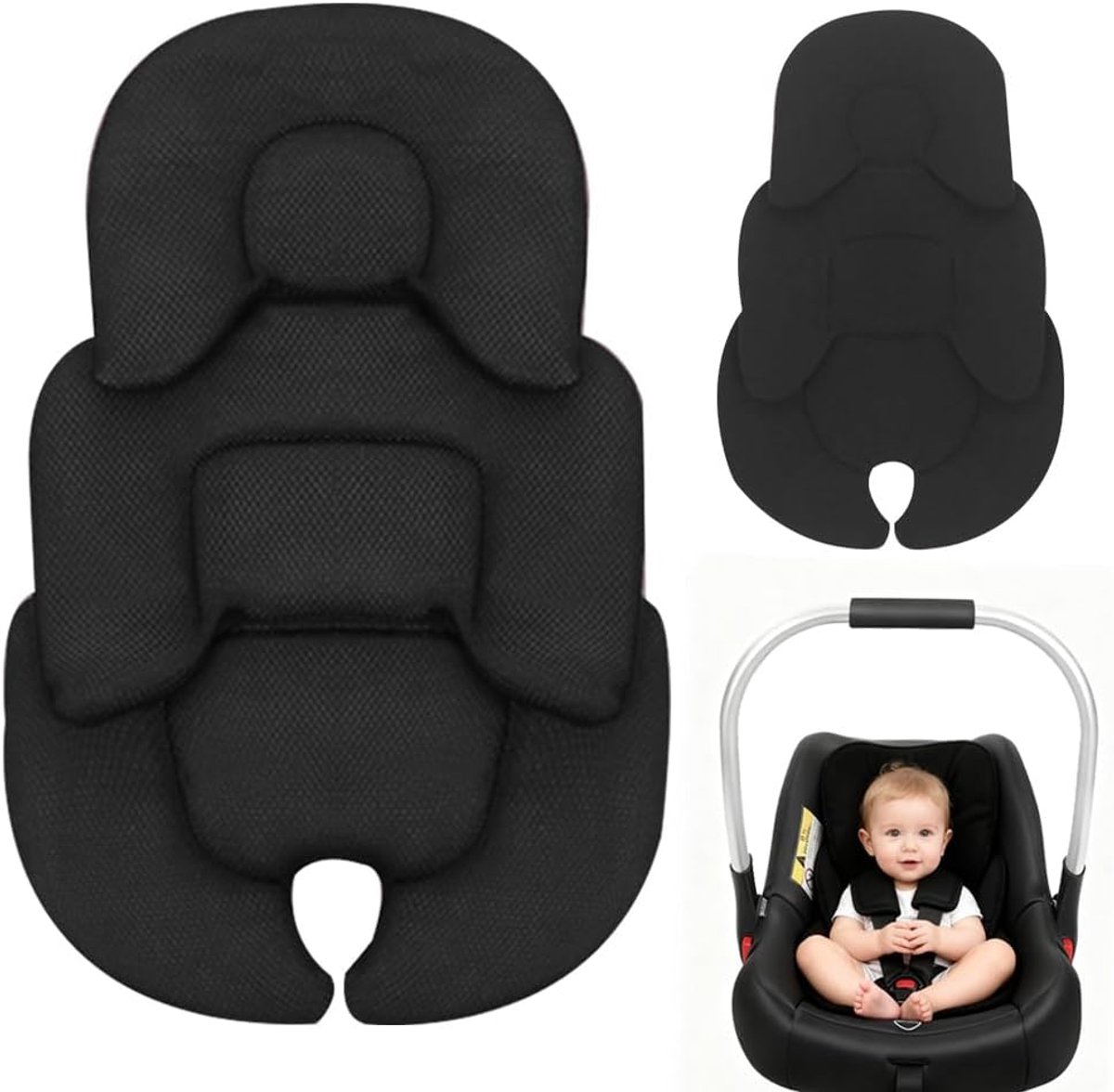 Baby Zitverkleiner - Baby Inzetstuk - Comfortabel Reizen - Ergonomisch Ontwerp - 58 x 38 cm - Grijs