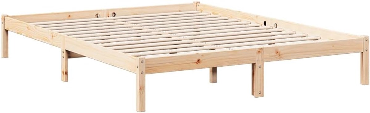 Massief Houten Bed - Lange Bedframe - Slaapkamer Meubel - Inclusief Lattenbodem - 160x210c