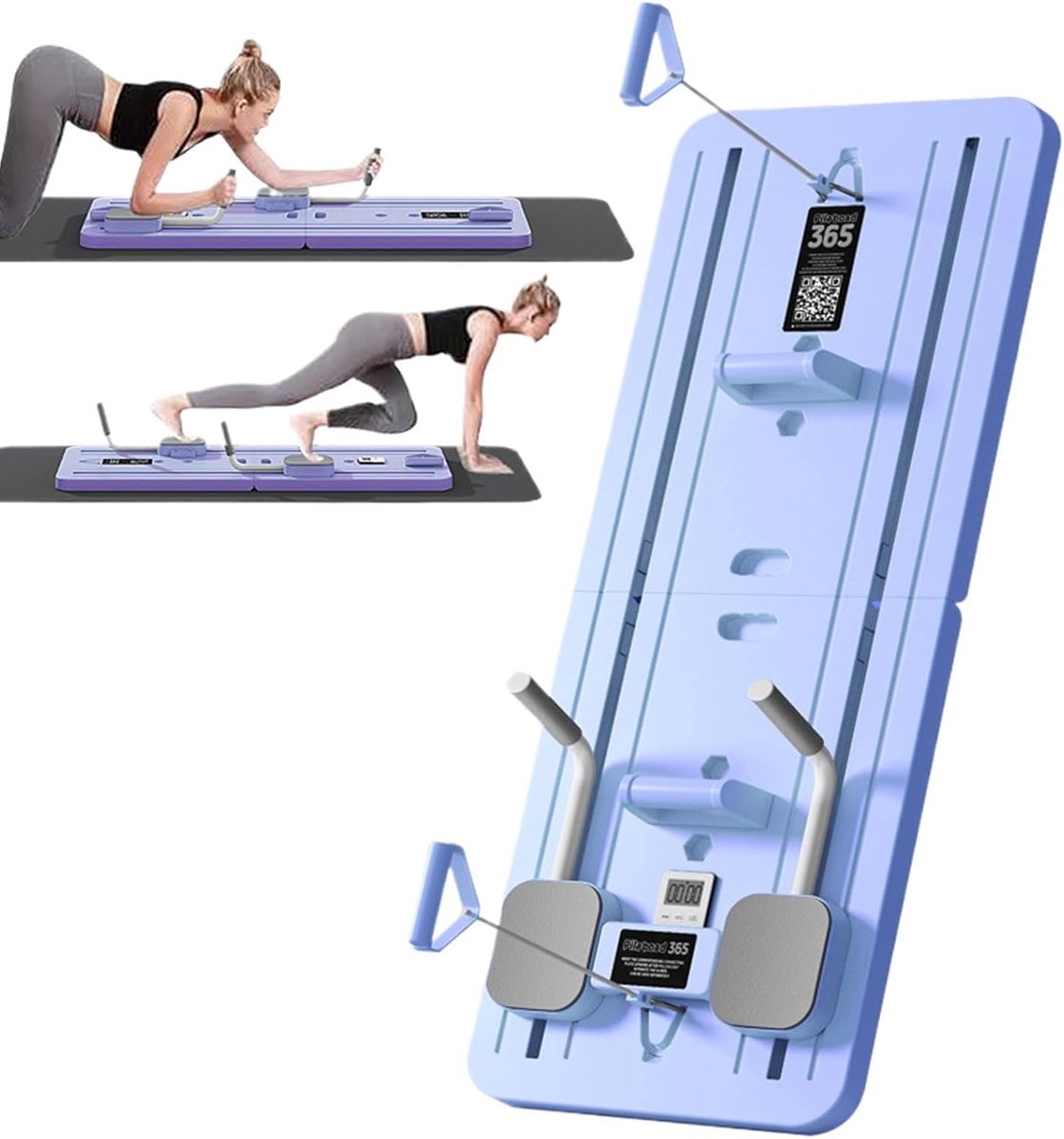 Pilates Trainingsbord - Buiktrainer Bord - Thuis Fitness - Multifunctioneel Ontwerp - 106x41cm - Orchidee Paars