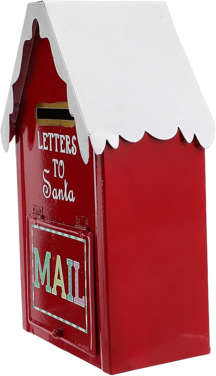 Metalen Brievenbus - Kerst Decoratie - Feestelijke Ontvangst - Stevig Weerbestendig - 25x15x10 cm - Rood