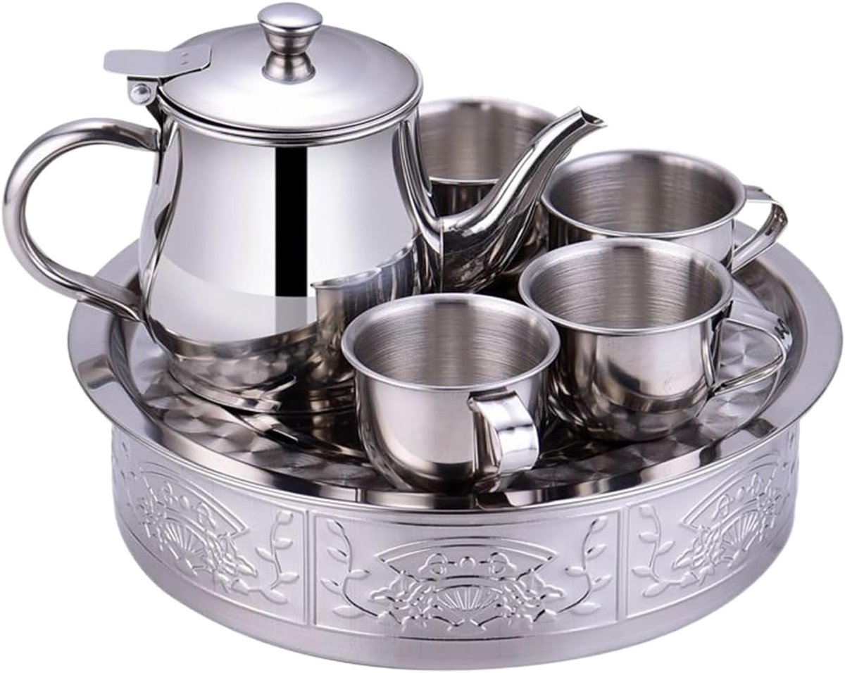 Kinderthee Set - Speelgoed Servies - Thee Spelletjes - Roestvrij Staal - 70ml Kopjes