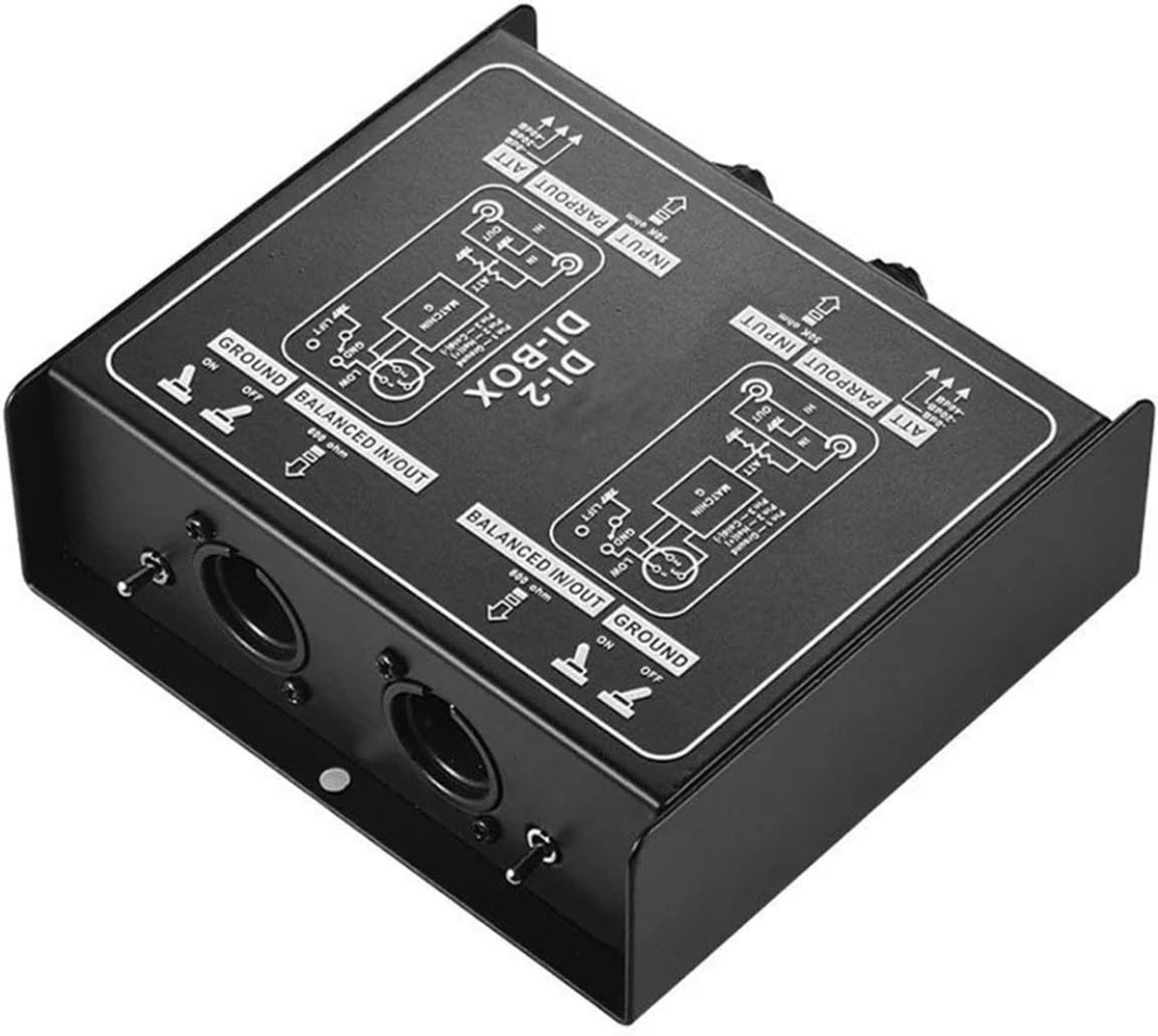 Audio DI Box - Signaal Converter - Muziek Signalen - Directe Injectie - 2 Kanaals - Metaal