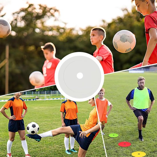 Voetbal Veldmarkeringen - Oefen Schijven - Wendbaarheidstraining - Opvallende Kleuren - 15 Centimeter - Wit — afbeelding 5