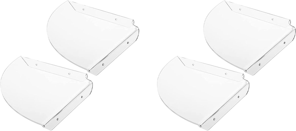 Acryl Hoekplank - Wandrek Organizer - Ruimte Besparen - Set van 4 - 21x21x3cm - Transparant