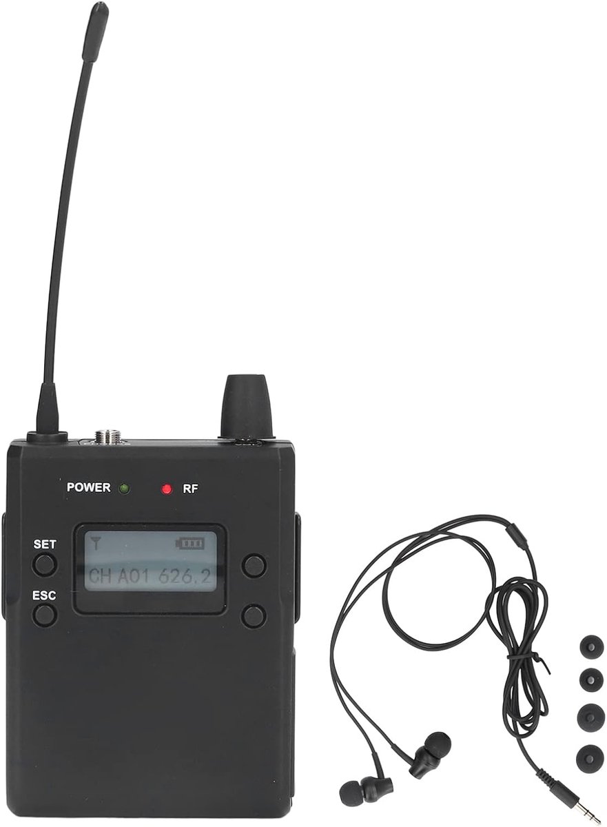 Draadloze Oormonitor - Bodypack Systeem - Live Podium Geluid - 626 Tot 662 MHz - 3.5mm Jack
