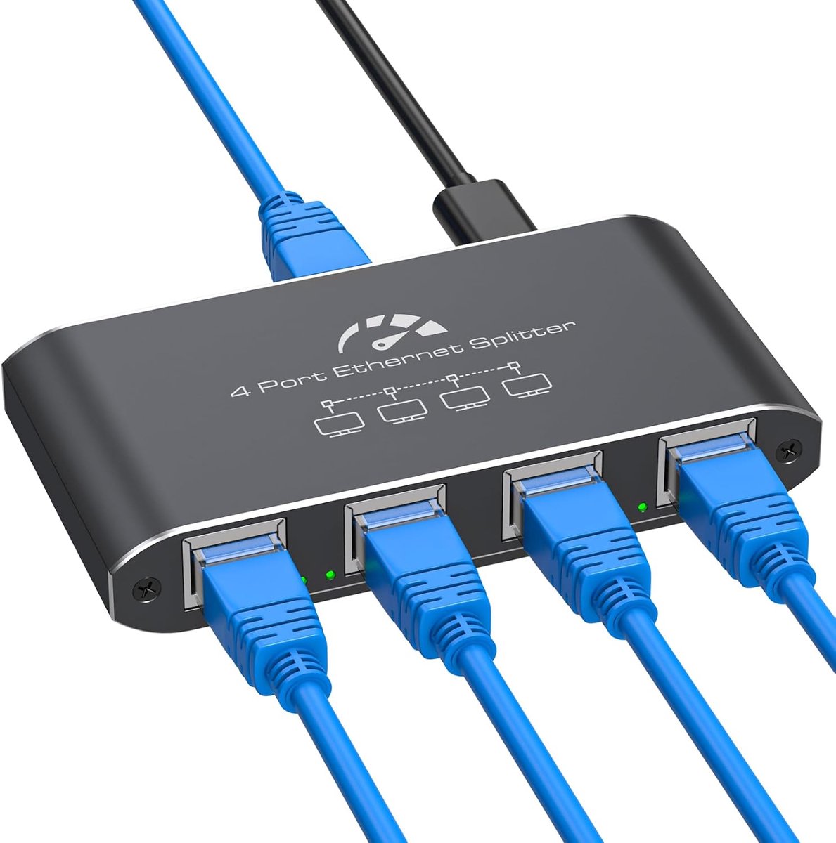 LAN Splitter - Ethernet Verdeler - Netwerk Uitbreiden - 4 Poorts Gigabit - 1000 Mbps Snelheid - Aluminium