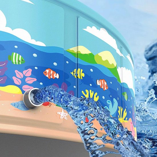 Opblaasvrij Kinderbad - Peuterbad Tuin - Waterpret Buiten - Opvouwbaar Zonder Pomp - 90 tot 160cm Breed — afbeelding 4