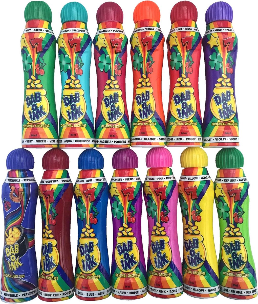 Bingo Stiften Set - Kleurrijke Markers - Spel en Hobby - Geribbelde Dop - 24 Stuks - Gemengde Kleuren