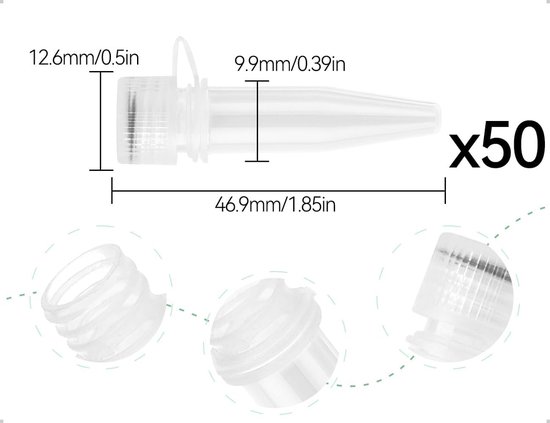 Centrifugebuizen Set - Kunststof Monsterbuisjes - Laboratorium Opslag - Schroefsluiting Ontwerp - 15 ml Capaciteit - Transparant — afbeelding 2