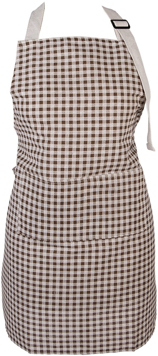 Clayre & Eef Keukenschort 69x68 cm Bruin Polyester