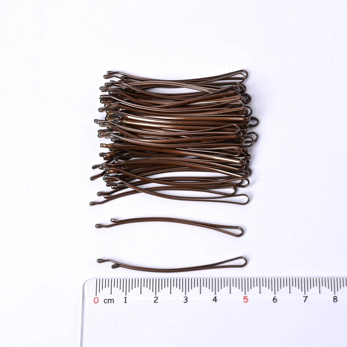 Haarspelden Set - Metalen Clips - Kapsels Maken - Golfvorm Ontwerp - 5 cm Lengte - Bruin