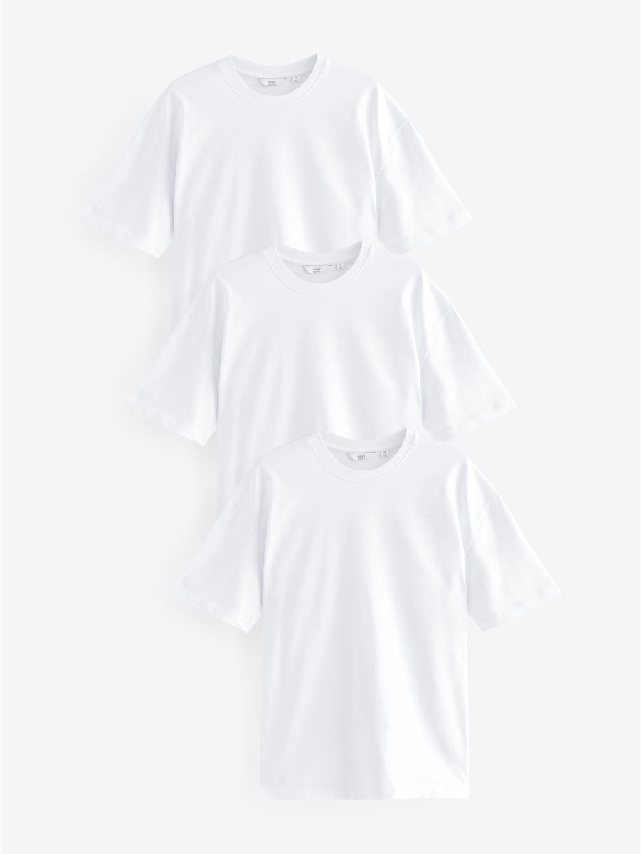 Next - Heren - T-shirt met relaxte pasvorm - Wit