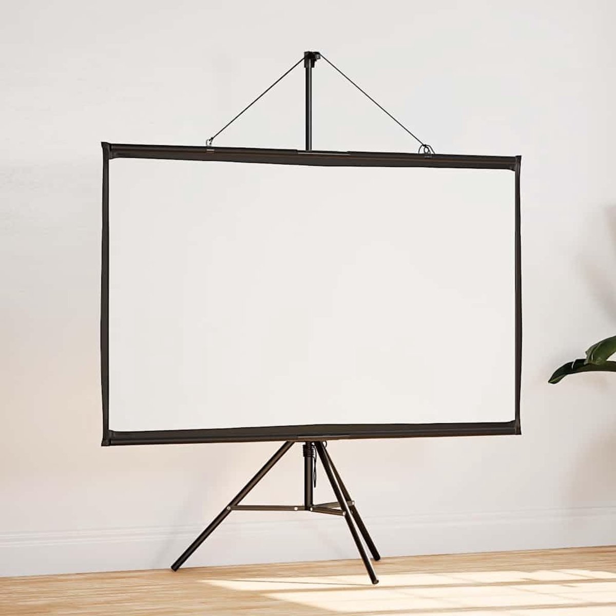 Projectiescherm met statief - Draagbaar scherm - Thuisbioscoop presentaties - Mat wit oppervlak - 152 cm diagonaal