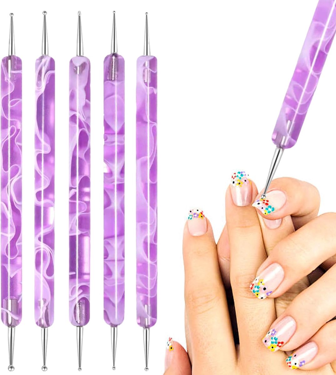 Nagel Dotting Gereedschap - Manicure Pennen - Nail Art - Dubbelzijdig Ontwerp - 12.8 cm Lengte
