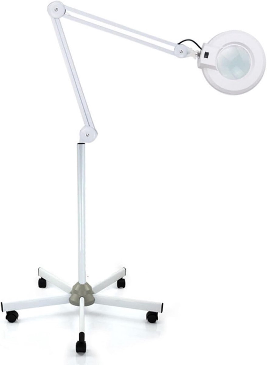 Vergrootglas Met Licht - Loeplamp Werkplek - Precisiewerk Lezen - Verstelbare Arm - 235mm Lens - Wit
