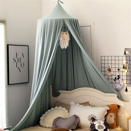 Babybed Luifel - Kinder Klamboe - Bescherming Muggen - Natuurlijke Bescherming - Diameter 65cm - Blauw — afbeelding 3