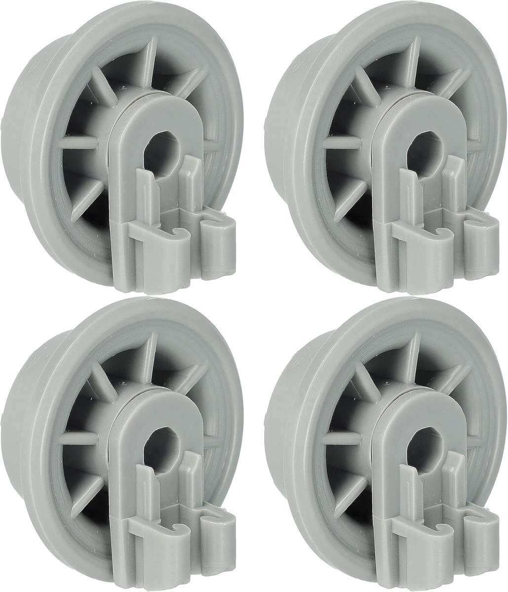 Vaatwasser Mand Wielen - Onderste Mand Rolletjes - Vaatwasser Reparatie - Eenvoudige Klik Vervanging - 35 mm Diameter - Lichtgrijs