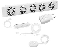 Radiator Ventilator - Verwarming Booster - Energie Besparen - Stille Werking 13dB - 47 x 6.9 x 3 cm - Wit