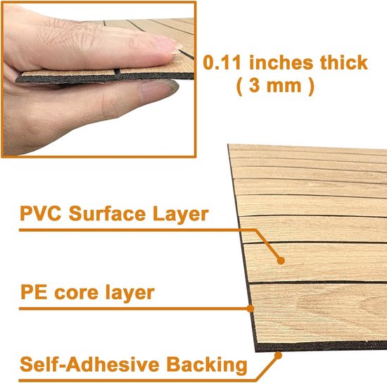 Peel and Stick PVC lamellenwandpaneel 299,7 x 40 cm zelfklevende dikke Peel and Stick PVC lamellenwandpaneel 299,7 x 40 cm zelfklevende dikke