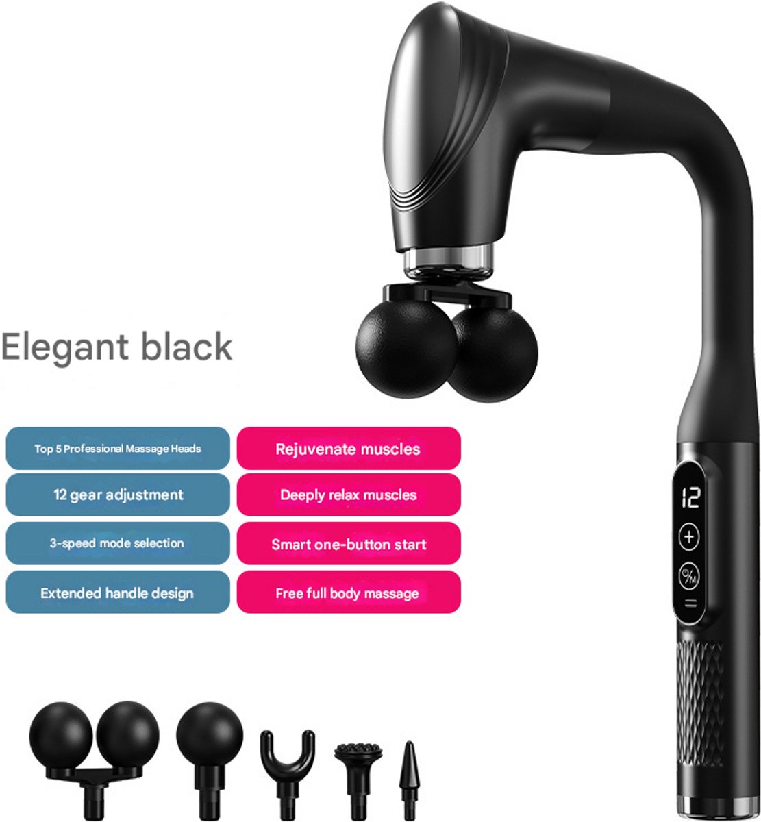 Onbekend Dual-Head Massage Gun met Verlengsteel, 12 Standen thumbnail 2