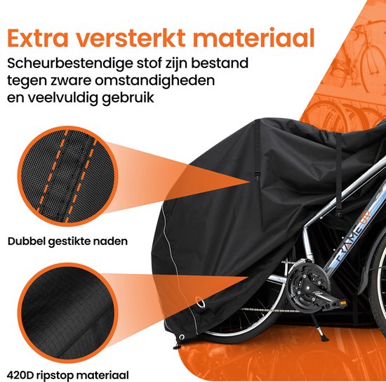 Fietshoes Fietsendrager voor 1 of 2 fietsen - Auto/Caravan/Dissel - 100% Waterdicht - 420D - Fietszeil - Fietsbeschermhoes - Universeel - Fietshoes Elektrische fiets - Anti-diefstal - Fietsbeschermhoes - Incl. Opbergzak van FIETSHOES — afbeelding 4