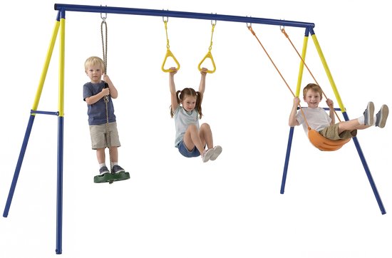 Aiyaplay Kinderschommel-Staal-285L x 160B x 181H cm-Meerkleurig