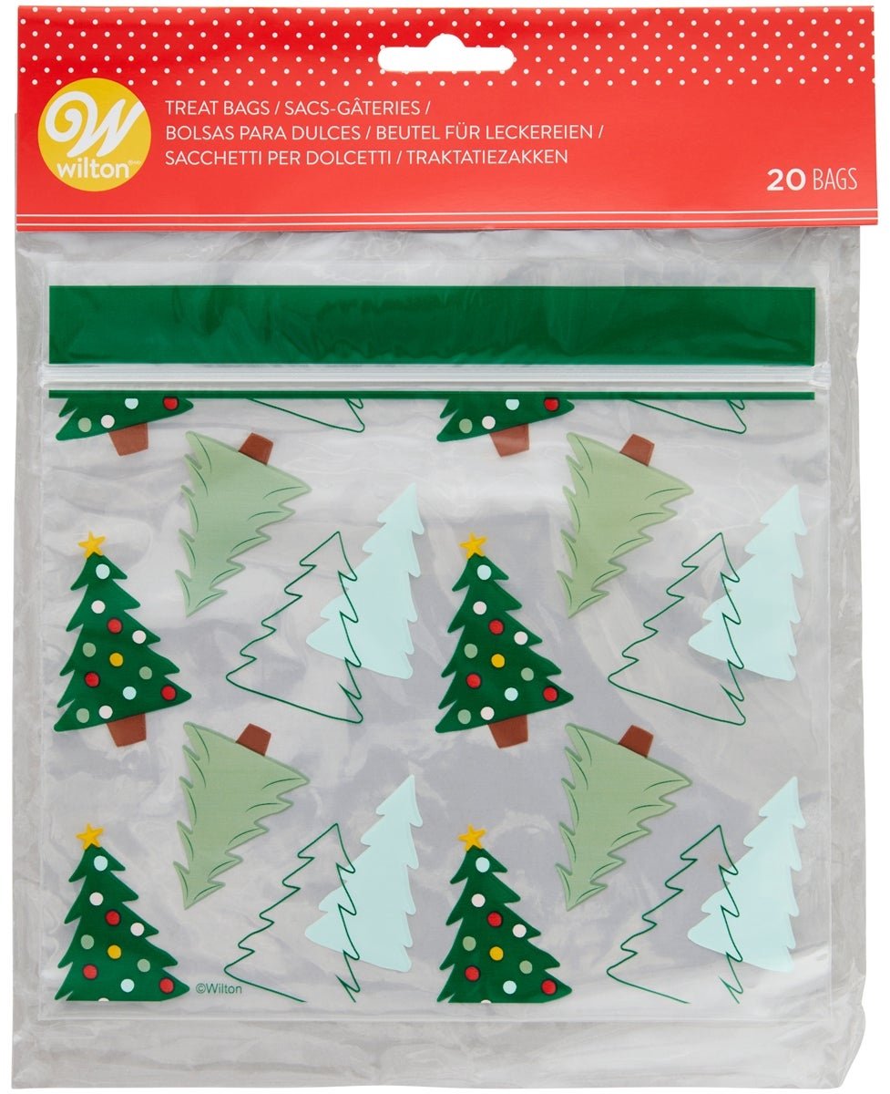 Wilton Traktatie Zakjes - Hersluitbaar - Kerstboom - 20 Stuks - Snoepzakjes