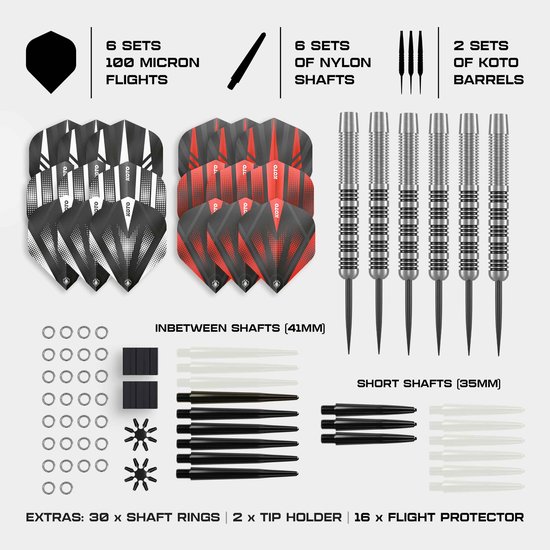 2 Sets KOTO Straight Silver Black Brass Darts + 90 Pieces Accessories - Dartpijlen van KOTO — afbeelding 5