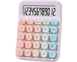 Mechanische Calculator - 12 Cijferig Groot LCD Display - Grote Knoppen - Anti Slip - Multifunctioneel - Kleurrijk