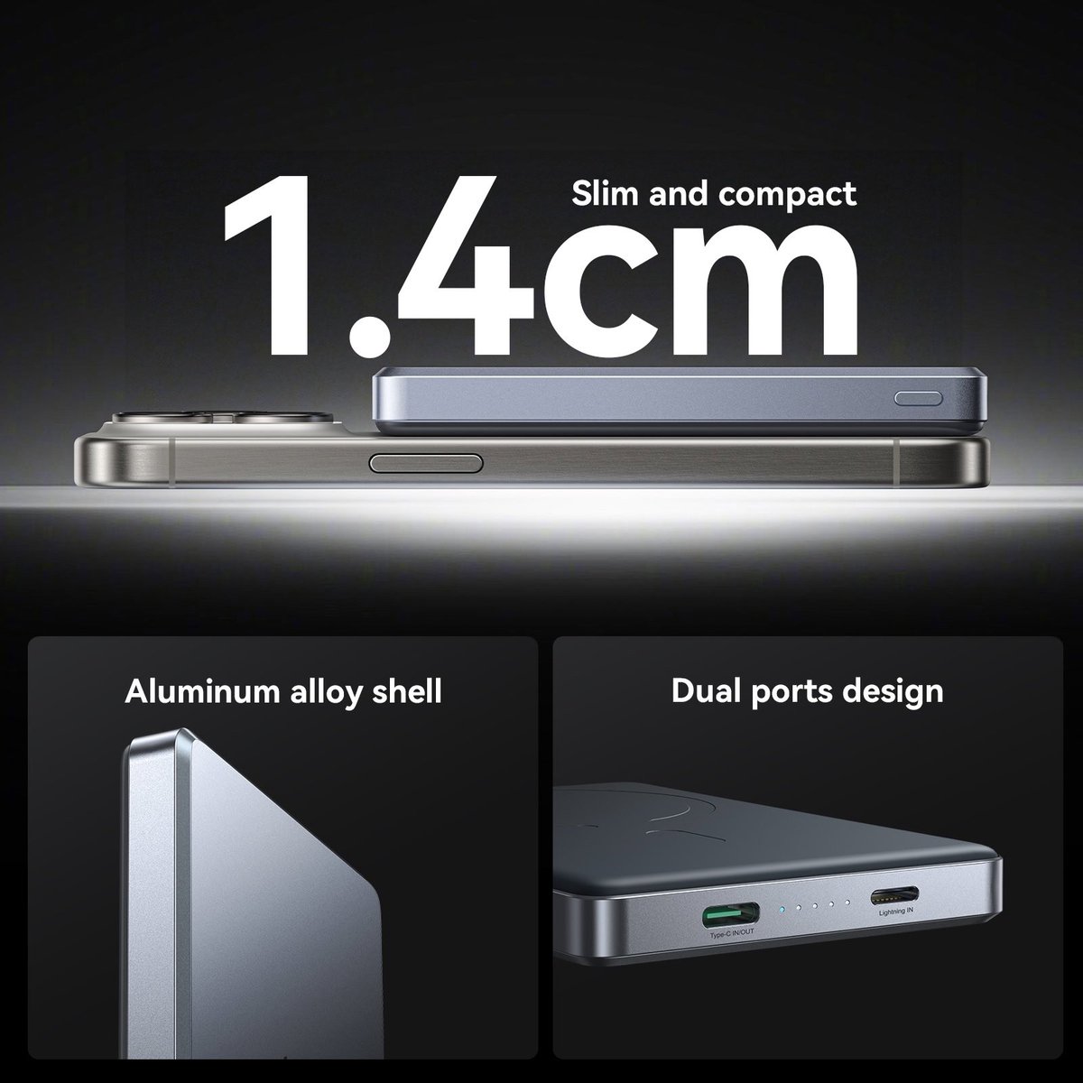 Joyroom Magnetische Powerbank 10.000 mAh Draadloos Laden - afbeelding 3
