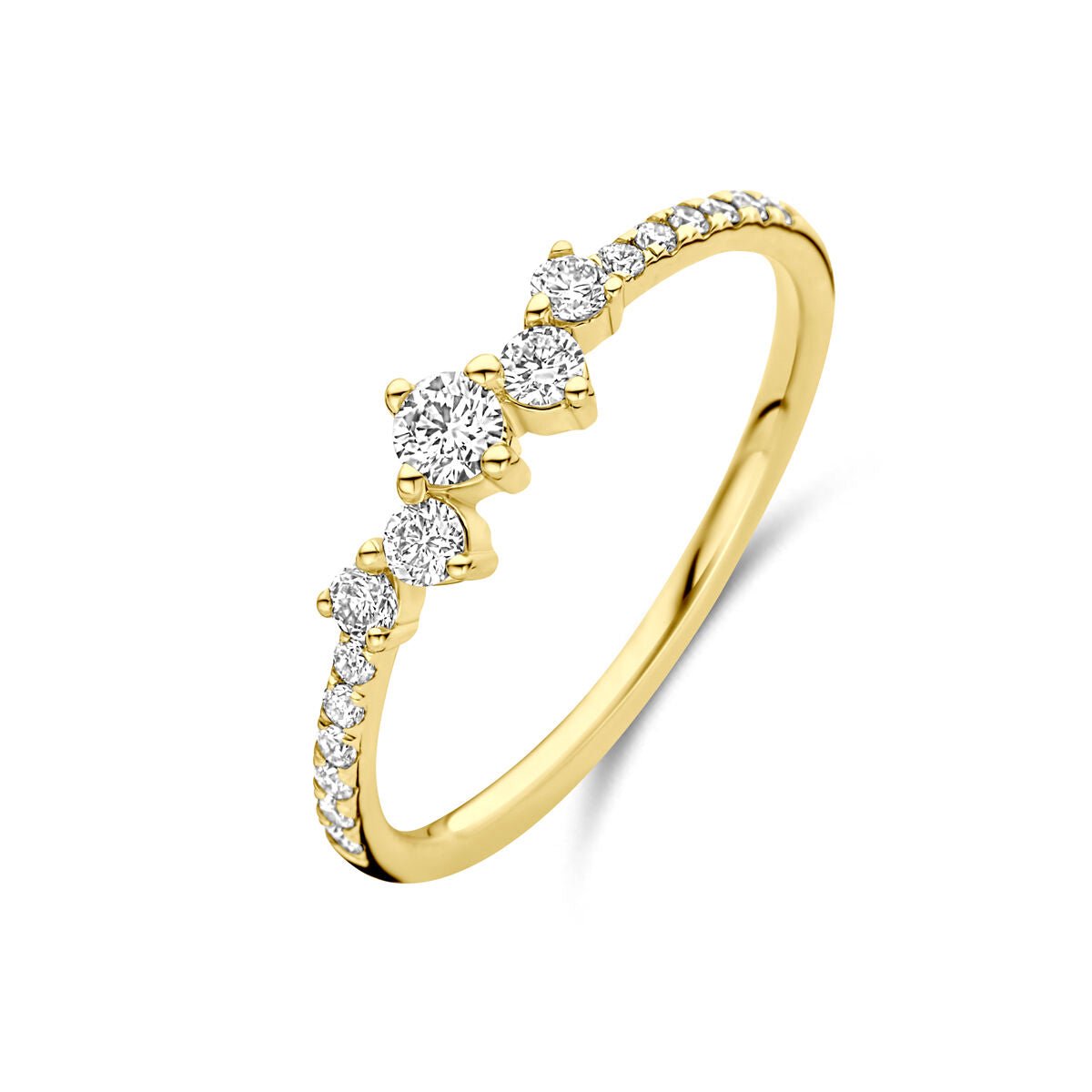 14K geelgouden ring lab grown diamant 0.33ct h si - 4033705