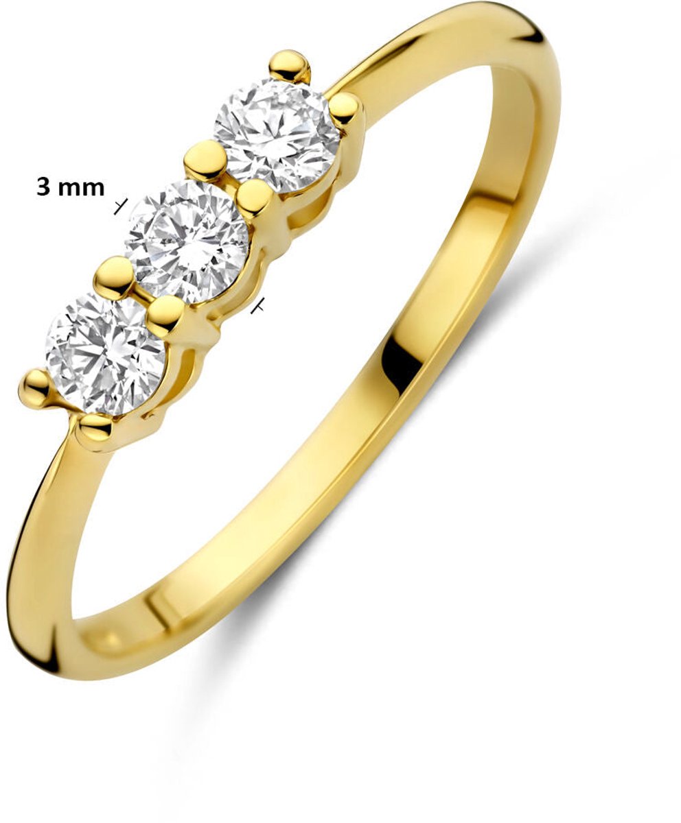 14K Geelgouden Trilogie Ring met Lab Grown Diamant 0.30 ct 4035524 – G VS