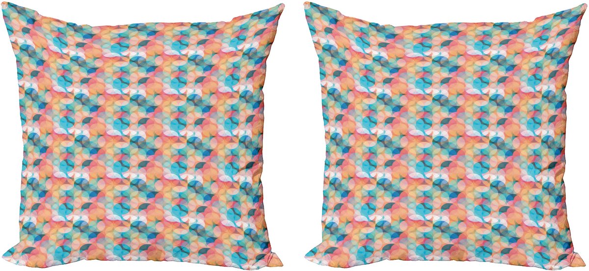 ABAKUHAUS Kleurrijke kussensloopset (2 stuks), boho regenboogkleur 50 cm, meerkleurig
