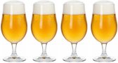 Cookinglife Bierglazen Op Voet - Voetglas Blanco - Beer Glasses - Helder Glas - Elegant - 370 ml, Set Van 4