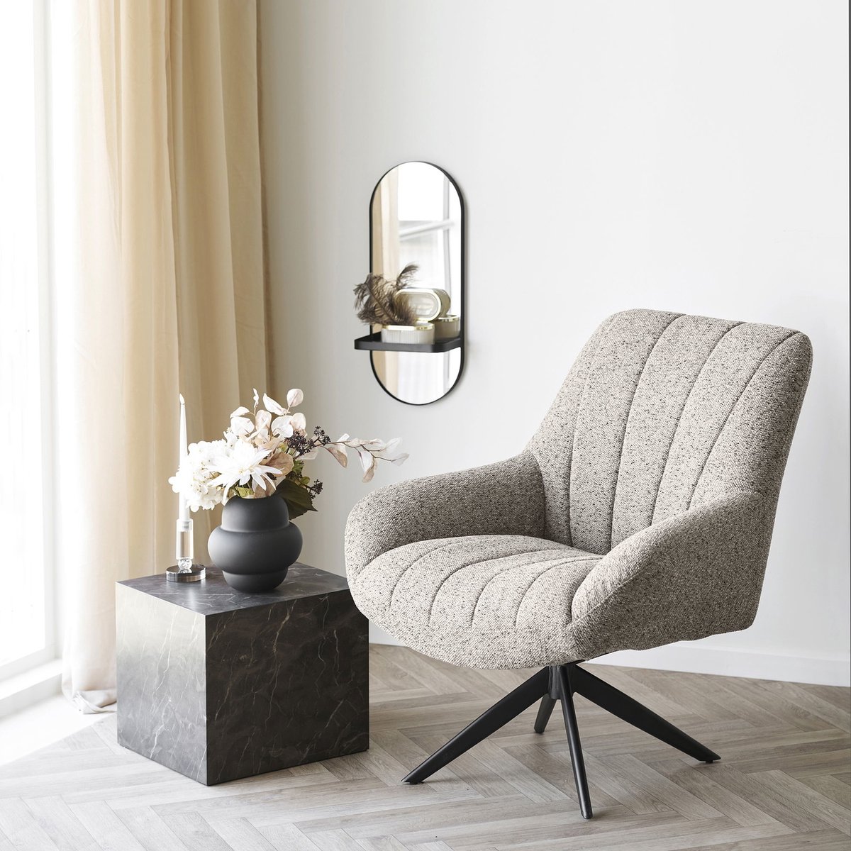House Nordic Fauteuil Grandola - Grijs Draaibaar