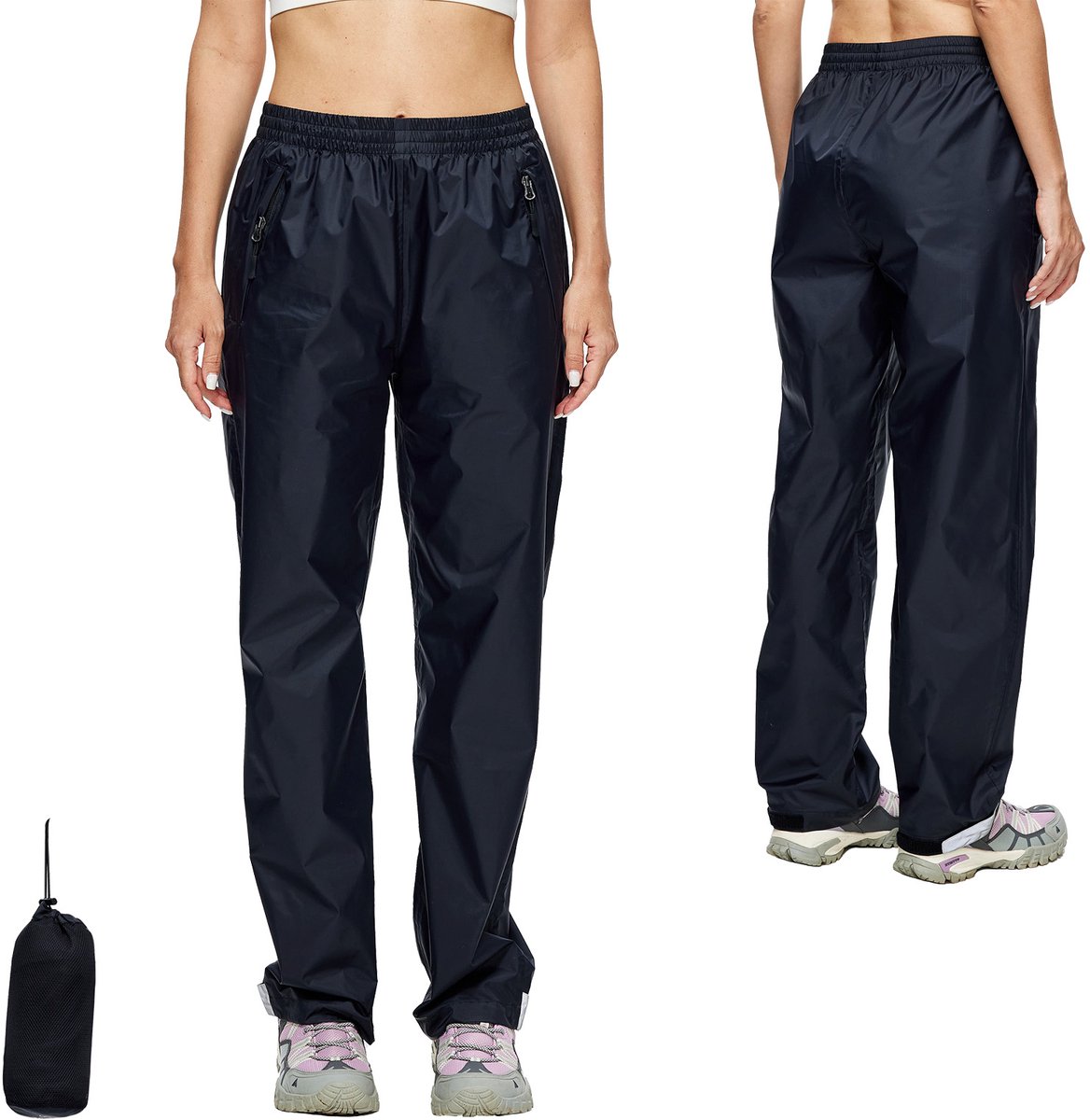 BUBW® Outdoor Broek Dames Wandelbroek Camping Broek Trekking Trousers Winddichte Lichtgewicht Ademende Geschikt Voor Buitensport Zwart