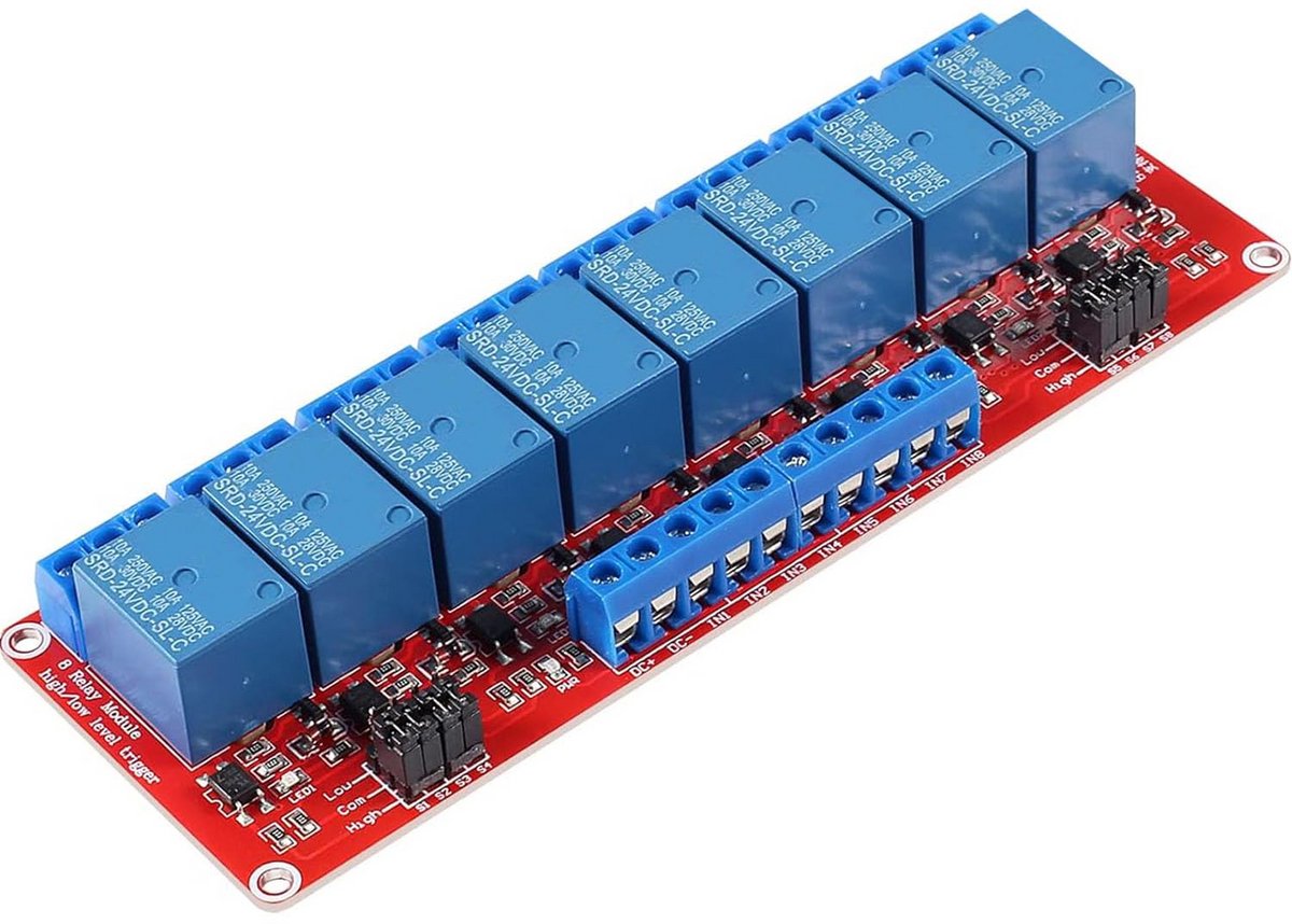 8 Kanaals Relais Module 24V met Optocoupler voor Arduino en Raspberry Pi
