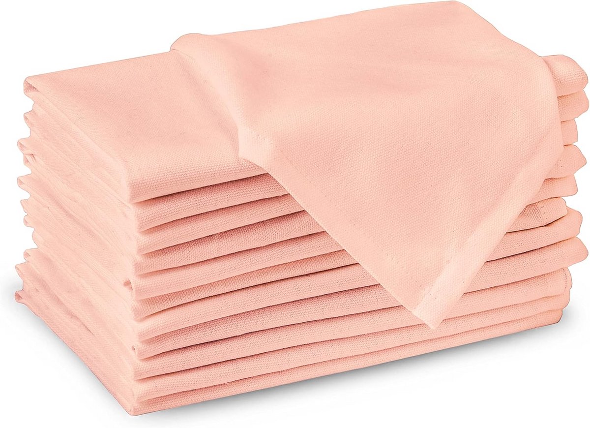 Set van 12 Katoenen Tafelservetten Wasbaar Vierkant 43x43 cm voor Diner en Feesten