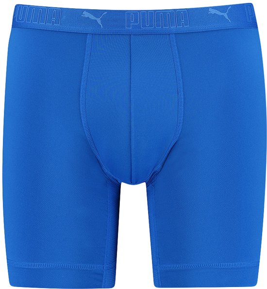Kobaltblauwe Puma boxer briefs met een elastische tailleband met logo.