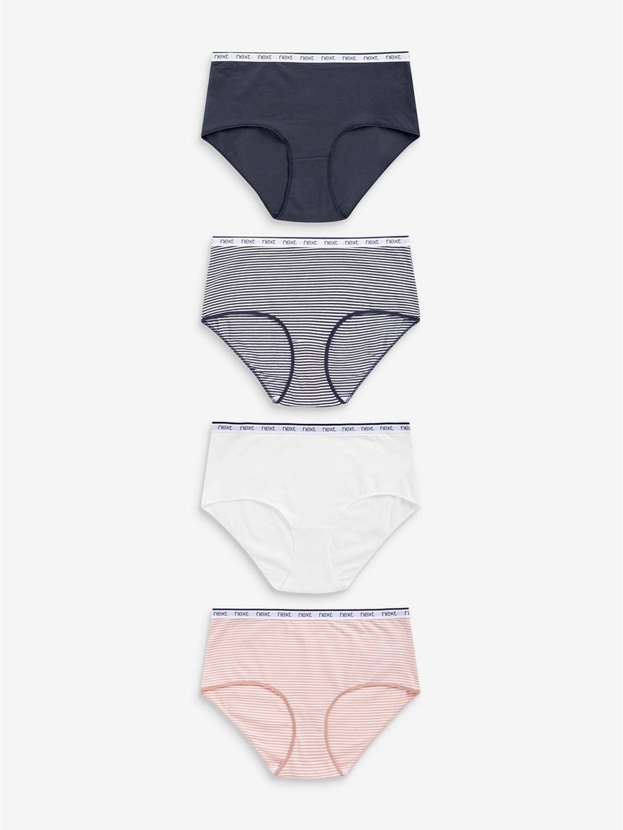 Next - Dames - Set van 4 katoenen midislips met logo - Roze