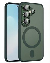 Hoesje Geschikt voor Samsung Galaxy S26 - Groen - Casemania Matte Armor Magnetische Back Cover - Geschikt voor MagSafe Telefoonhoesje - Val/Stoot Bescherming met Camera Protection