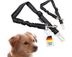 Hondengordel Auto - Veiligheidsgordel Hond - Veilig Reizen - Elastisch Dempingssysteem - Verstelbaar - Zwart