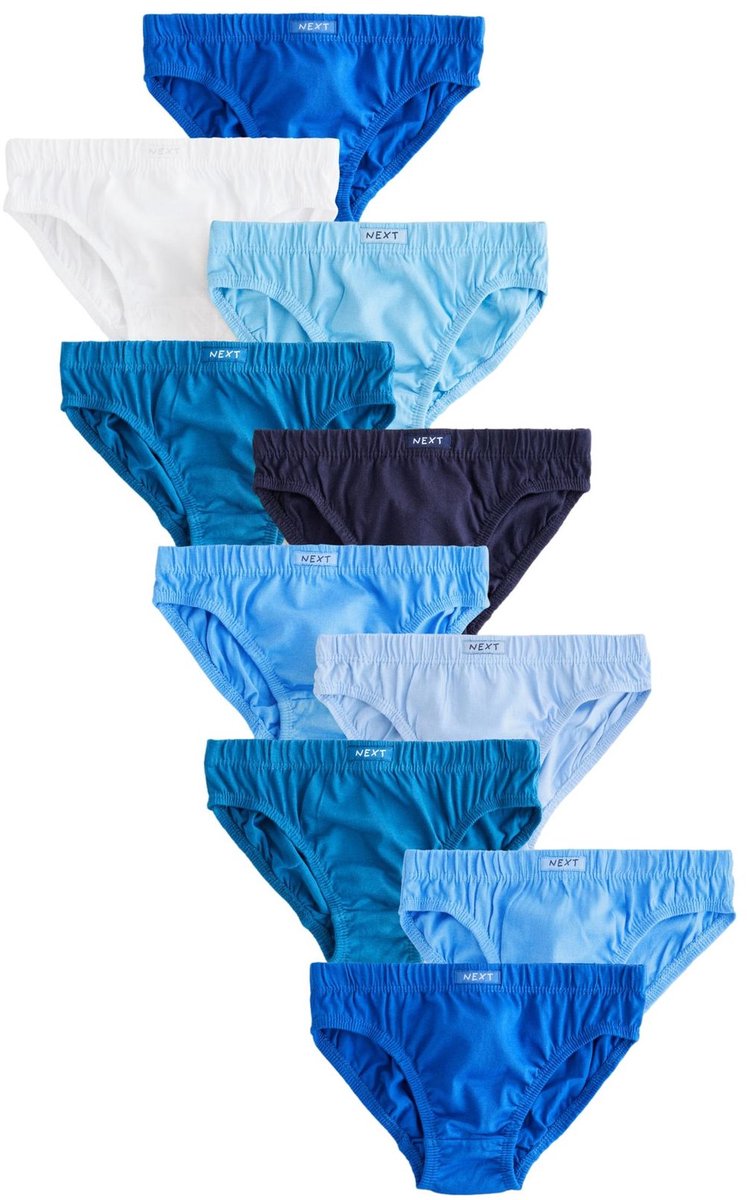 Next - Jongens - Set van 10 onderbroeken van 100% katoen - Blauw